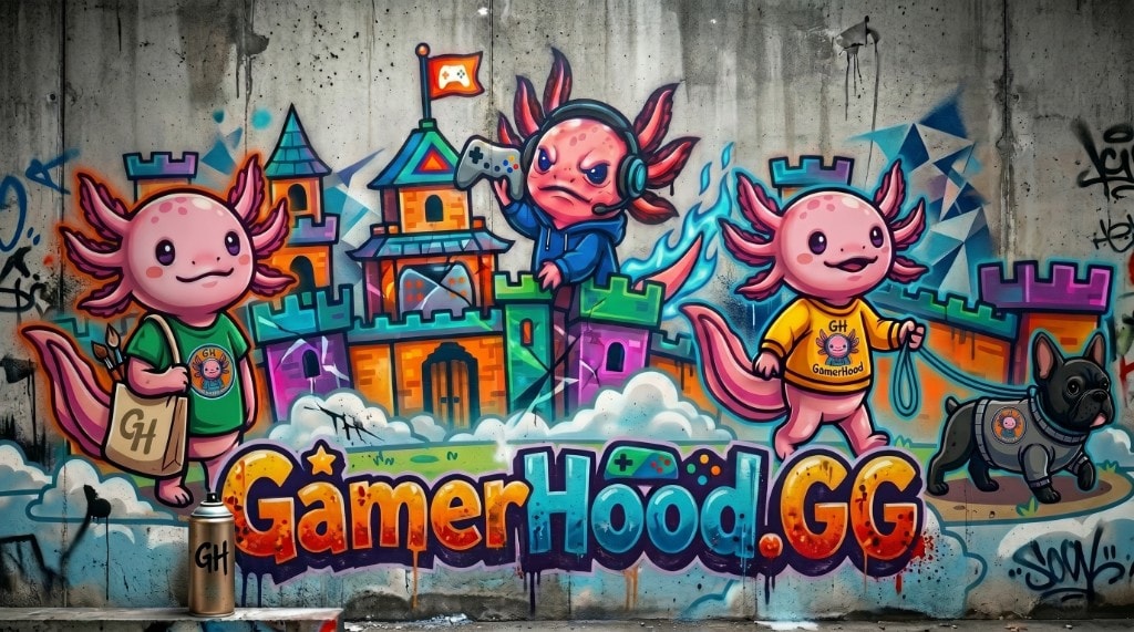 GamerHood graffiti mural — kids designing and selling their own merch.